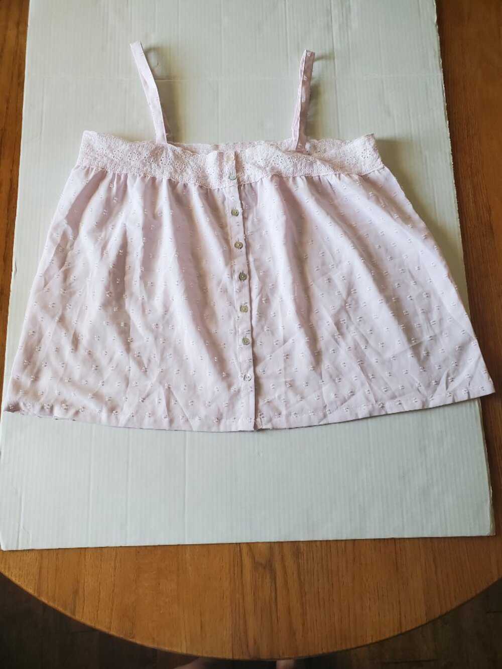Laura Ashley Y2K Front Button Lace Eyelet Cami Top XL - Picture 6 of 15